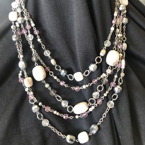Purple Jade Multi Strand Necklace